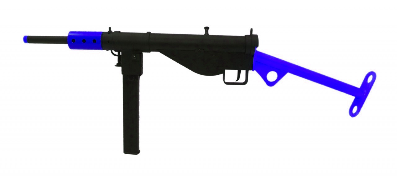 AGM STEN MKII Electric Airsoft BB Gun in full metal in blue bbguns4less