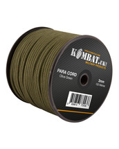 kombat 100m Roll of 3mm Para Cord in Olive Green