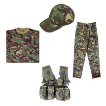 Full Kids Army Kit inc Tactical Vest T-Shirt Trousers & Cap in DPM Camo