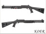 KOER Combat Tri Barrel Shotgun with Fixed Stock in Black