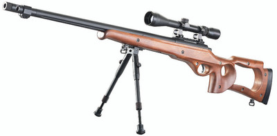 Well MB10 Warrior Sniper Rifle with Scope & Bipod in Wood Finish