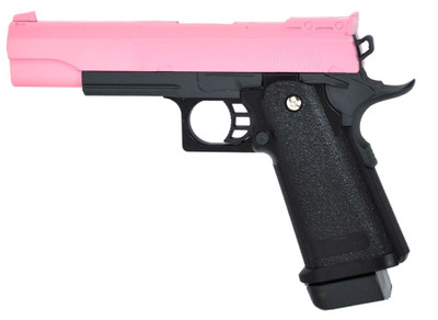 Galaxy G6 M1911 Full Metal Pistol BB Gun in Black and Pink