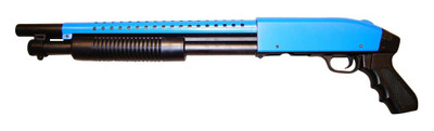 DBOY 003 Pump action shot gun with no stock in blue