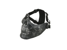 Bottom Half Skull Mortus v2 Mask in Black & Silver