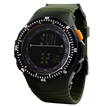 Army Digital LED Display Watch in Rubber Green Strap - DG0989
