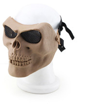Wo Sport Skull Plastic Airsoft Mask V2 (Steel Mesh) in Tan