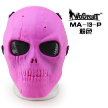 Wo Sport Skull Plastic Mask V1 (Round Mesh) Pink