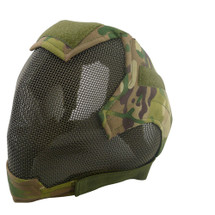 Wo Sport V6 Fencing Style Hood Full Head Mask in CP Multicam