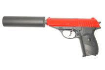Galaxy G3A Full Metal Pistol with silencer in Red
