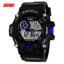 G Style Army Digital Rubber Wrist Watch in Black/Blue (nt)