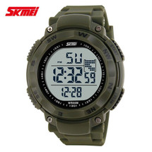 Camping LED Display Watch in Rubber Green Strap - DG1024