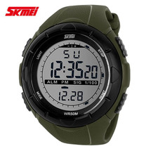 Sports LED Display Watch in Rubber Green Strap - DG1025