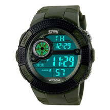 Sports Light LED Display Watch in Green Strap - DG1027