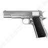 WE Tech M1911 Full Metal GBB Pistol with Checker Black Grip in Silver (WE-E006B-TAC)