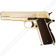 WE Tech - Gold Plated 1911 Full Metal Checker Black Grip in Gold