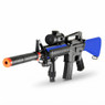Double Eagle M83 B2 electric Semi Automatic bb gun in Blue, angled view showing orange muzzle and top sight