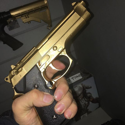 Dragon M9 Gas Blowback Pistol In Gold Bbguns4less