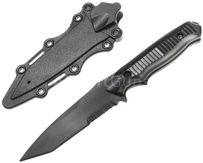 T&D Plastic Tanto Training Knife with a sheath in black