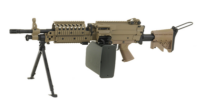 A&K MK46 AEG with Retractable Stock and Bipod in Tan 
