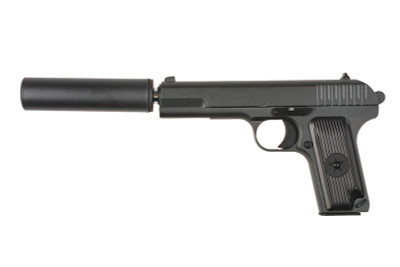 galaxy g33 full metal pistol with silencer in black
