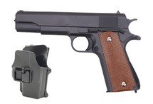 Galaxy G13H M1911 Metal Pistol with Holster in Black