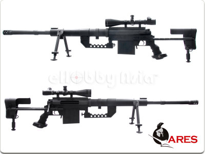 Ares M200 Spring Power Bolt Action Sniper Rifle with Scope & Bipod in Black 