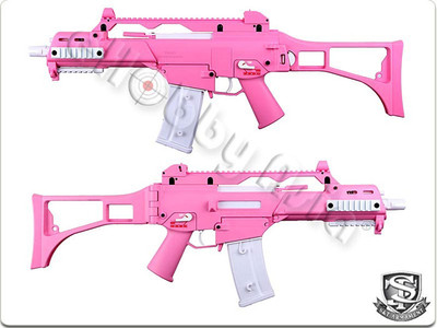 H&K G36C AEG Competition Version with Folding Stock in Hot Pink 