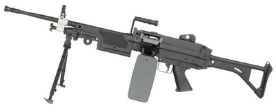 A&K M249 Airsoft gun with folding Stock in black