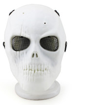 Wo Sport Skull Plastic Mask V1 (Steel Mesh) in White