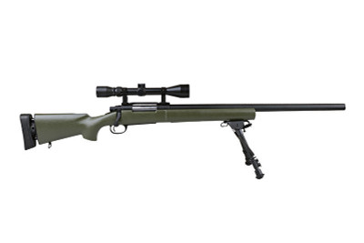 Snow Wolf M24 Sniper Rifle with Scope and Bipod in Olive Drab