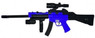 Cyma HY0150C Spring Powered Rifle with long barrel in Blue/Black