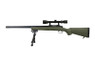 Snow Wolf Spring Powered Sniper Rifles with scope & bipod in Olive Green