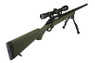 Snow Wolf Spring Powered Sniper Rifles with scope & bipod in Olive Green