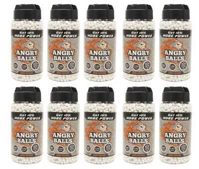 10 pots of angry ball bb pellets for bb guns 0.20g