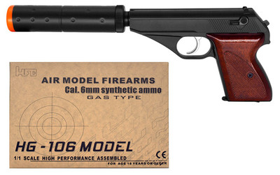 Toy Gun James Bond Airsoft Gun Green Gas Pistol Non Blowback Semi-Auto HG-106B 