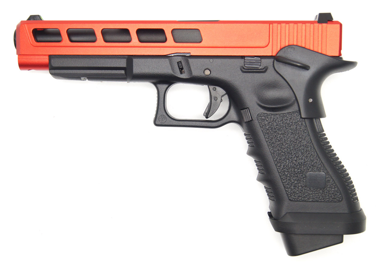 Army Armament R34-F Custom CNC Aluminum Slide in Red - bbguns4less