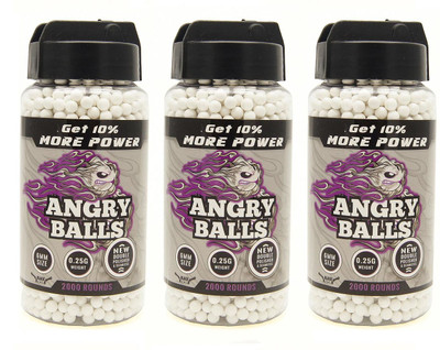 3 pots of angry ball bb pellets 0.25g