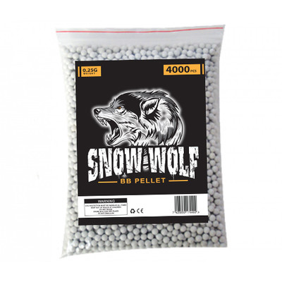 snow wolf bb pellets 4000 x 0.25g (6mm) in bag