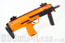 Well Metal R4 MP7 orange Electric Rifle (side view)