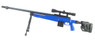 Well MB4415 Bolt Action Airsoft Sniper Rifle in Blue with Scope & Bipod