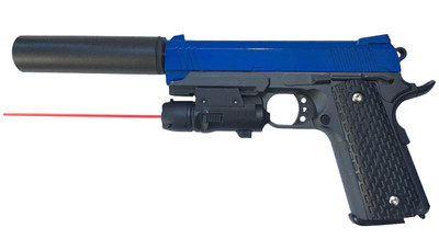 Galaxy G25A Kimber Metal Pistol inc Laser Sight & Silencer in Blue