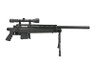 well mb4406 airsoft spring sniper rifle with scope & bipod in black