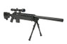 well mb4406 airsoft spring sniper rifle with scope & bipod in black