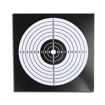 14 cm paper target in black for airguns 