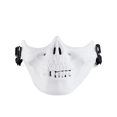 Wo Sport Half Face Skull Plastic Airsoft Mask V3 in White