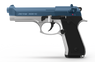 Retay Mod 92 - 9MM Blank Firing Pistol in Chrome & Blue 