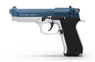 Retay Mod 92 - 9MM Blank Firing Pistol in Nickel & Blue 