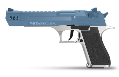 Retay Desert Eagle XU - 9MM Blank Firing Pistol in Nickel & Blue 