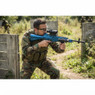 Person in camo gear holding the Vigor 8910B Beretta Cx4 Storm Replica in Blue. Person in camo gear holding the Vigor 8910B Beretta Cx4 Storm Replica in Blue.