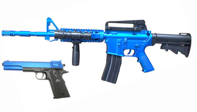 Vigor 9902 M4 Rifle & M1911 Pistol Combo Pack in Blue